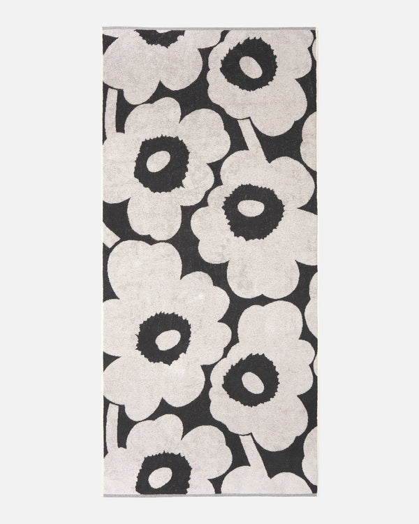 Marimekko Unikko Bath Towel 70 x 150 cm – Charcoal / Off-White