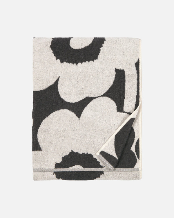 Marimekko Unikko Bath Towel 70 x 150 cm – Charcoal / Off-White
