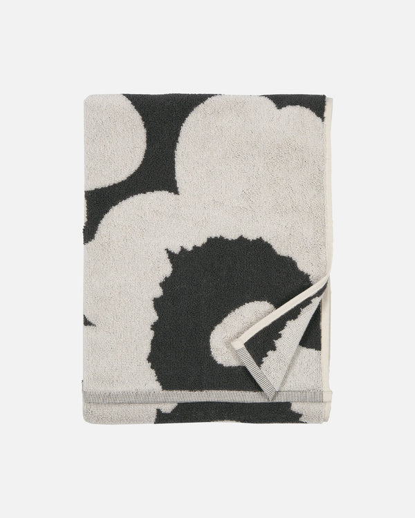 Marimekko Unikko Hand Towel 50 x 70 cm – Charcoal / Off-White