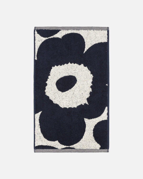Marimekko Unikko Guest Towel 30 x 50 cm – Off-White / Dark Blue
