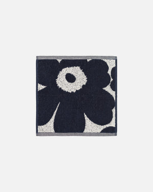 Marimekko Unikko Mini Towel 30 x 30 cm – Off-White / Dark Blue