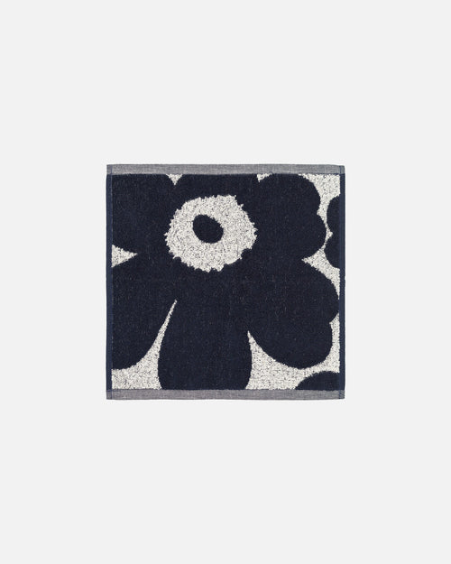 Marimekko Unikko Mini Towel 30 x 30 cm – Off-White / Dark Blue