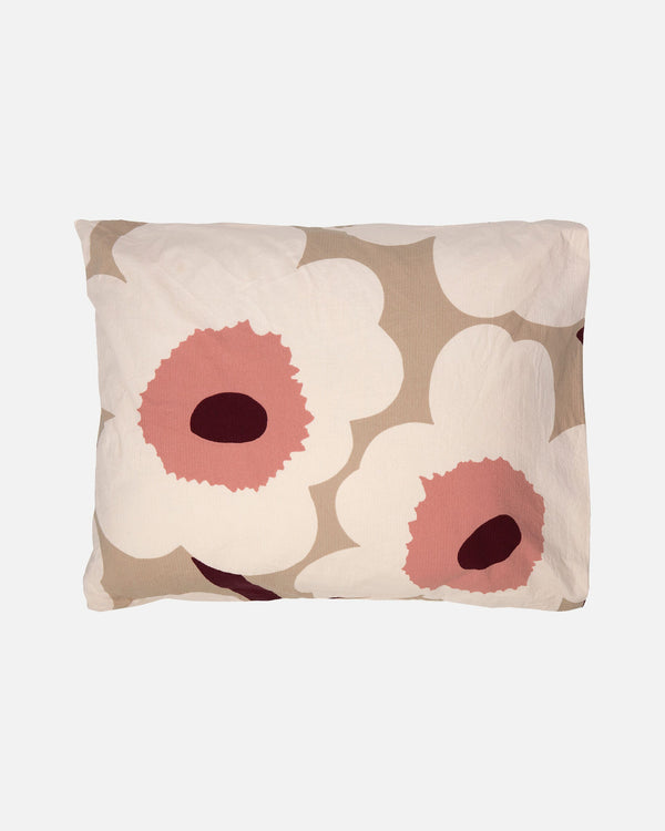 Marimekko Unikko Pillow Case 50 x 60 cm – Beige / Off-White / Rose