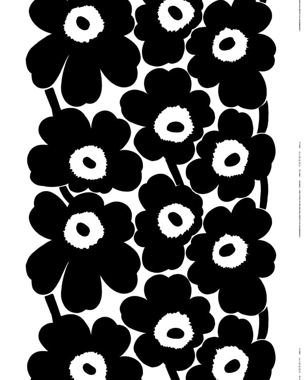 Marimekko Unikko Cotton Fabric – White / Black