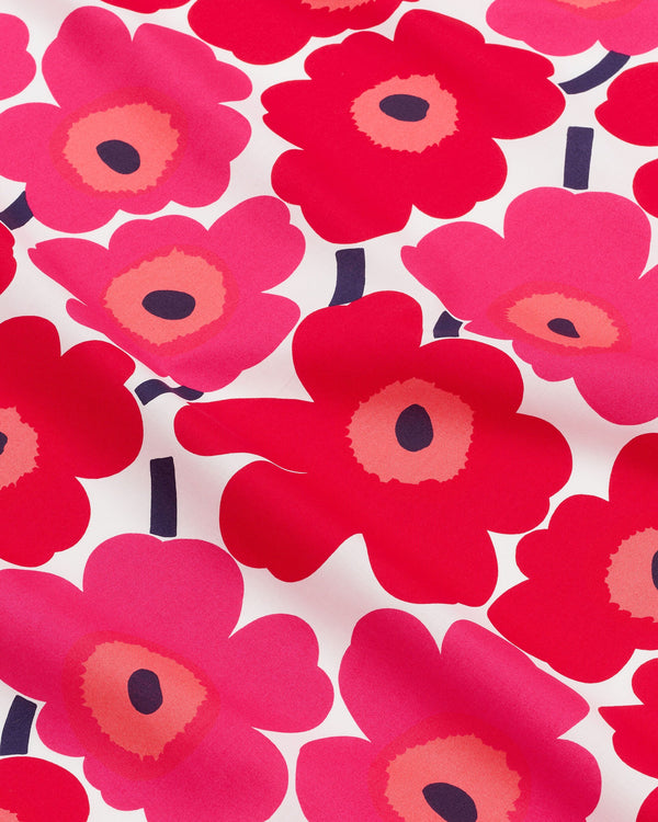 Marimekko Pieni Unikko Cotton Fabric – White / Red