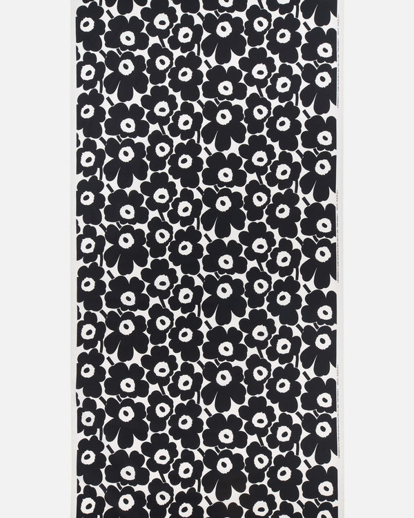Marimekko Pieni Unikko Cotton Fabric – White / Black