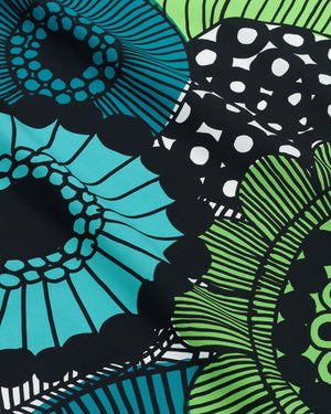 Marimekko Siirtolapuutarha Cotton Fabric – White / Green / Black