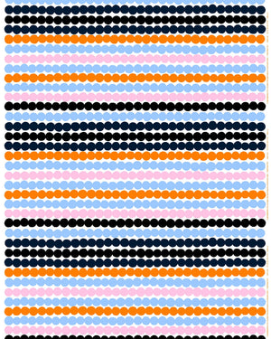 Marimekko Räsymatto Cotton Fabric – White / Light Blue / Orange