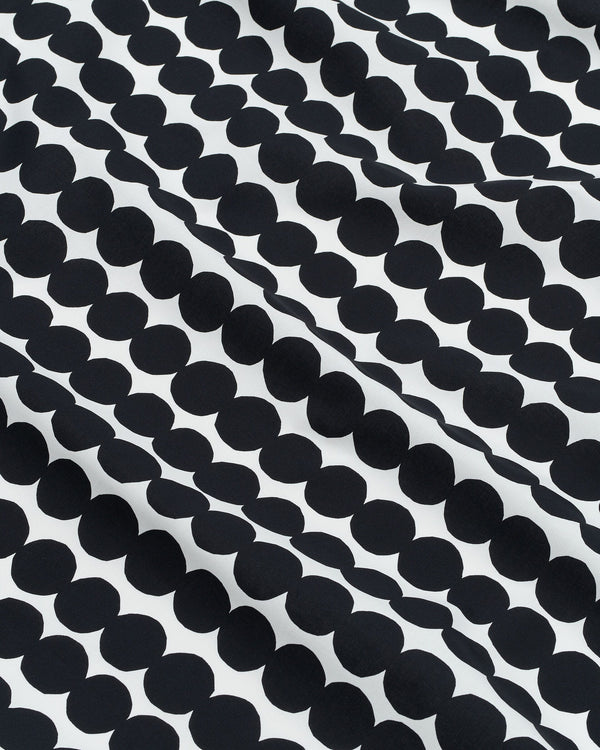 Marimekko Räsymatto Cotton Fabric – White / Black