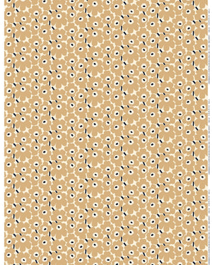Marimekko Mini Unikko Cotton Fabric – White / Beige / Dark Blue