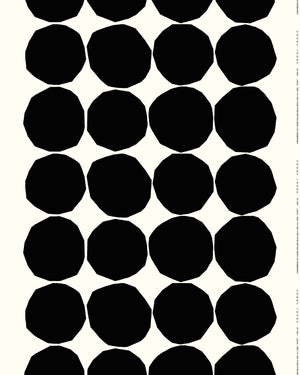 Marimekko Kivet Cotton Fabric – White / Black