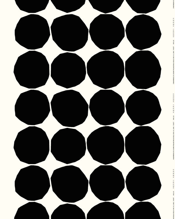 Marimekko Kivet Cotton Fabric – White / Black