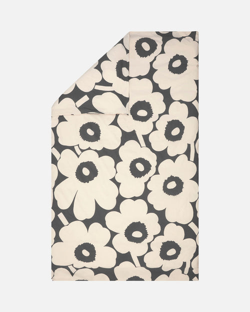 Marimekko Unikko Duvet Cover 150 x 210 cm – Charcoal / Off-White