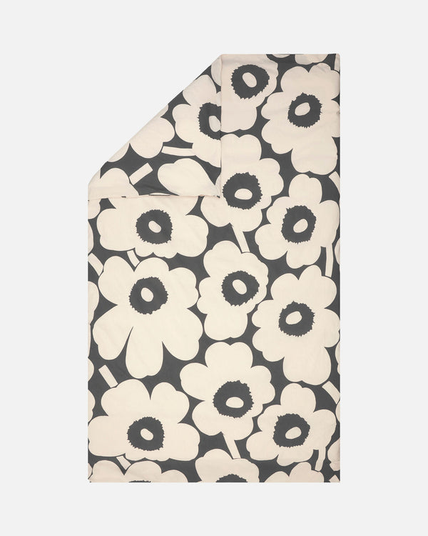Marimekko Unikko Duvet Cover 150 x 210 cm – Charcoal / Off-White