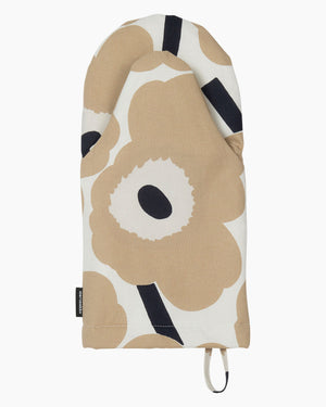 Marimekko Pieni Unikko Oven Mitten – White / Beige / Dark Blue