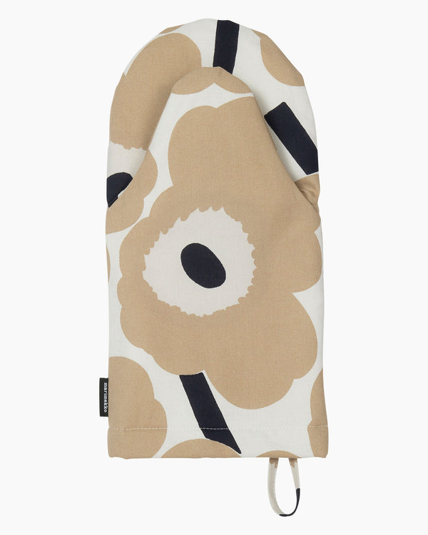 Marimekko Pieni Unikko Oven Mitten – White / Beige / Dark Blue