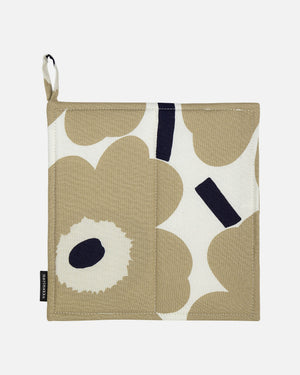 Marimekko Pieni Unikko Pot Holder – White / Beige / Dark Blue