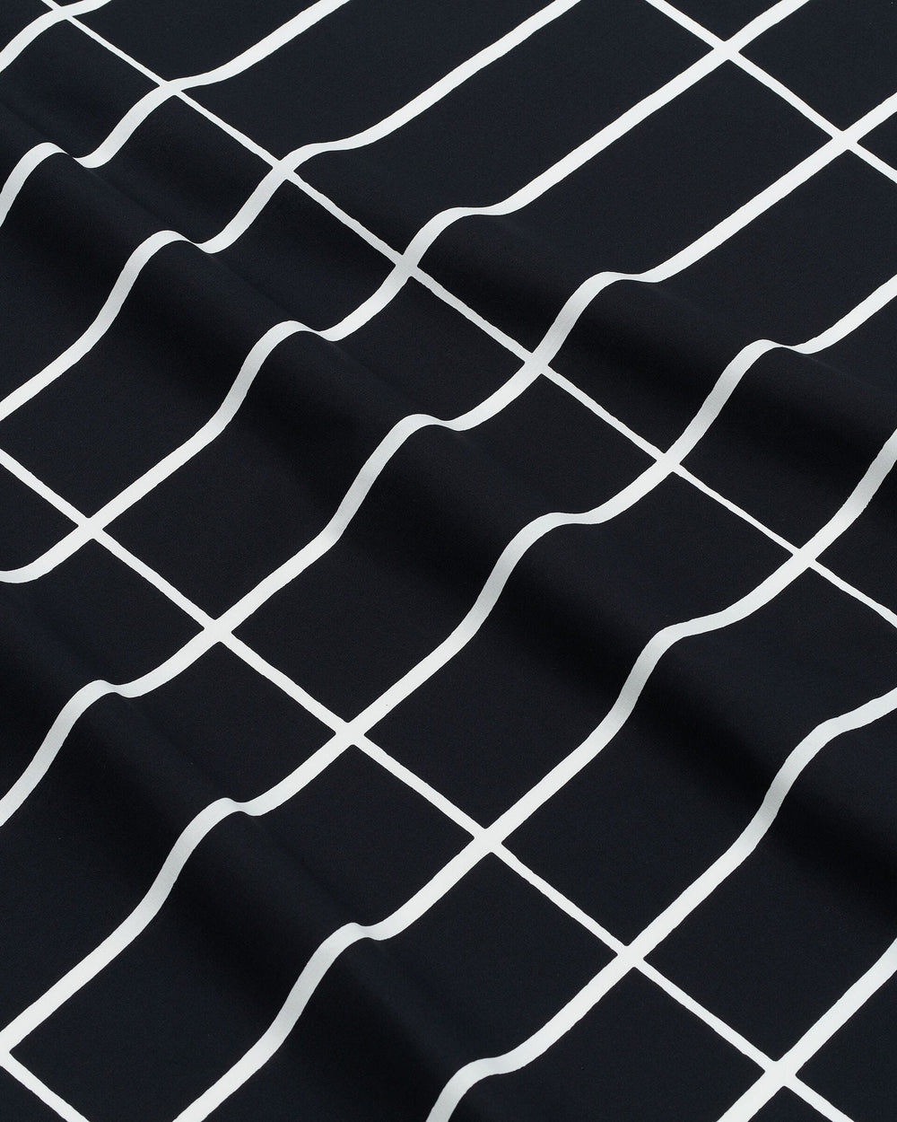 Marimekko Tiiliskivi Cotton Fabric – Black / White