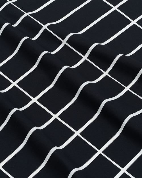 Marimekko Tiiliskivi Cotton Fabric – Black / White
