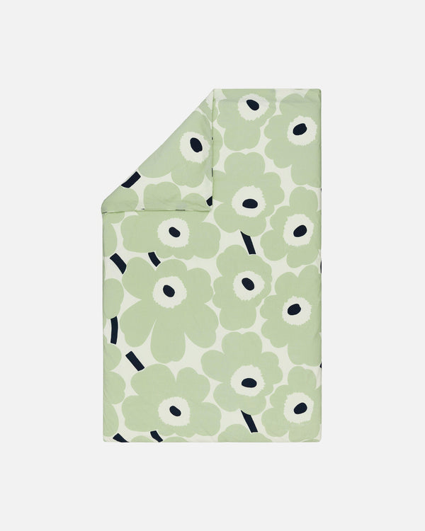 Marimekko Unikko Duvet Cover 150 x 210 cm – Off-White / Sage / Dark Blue