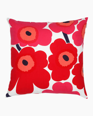 Marimekko Pieni Unikko Cushion Cover 50 x 50 cm – White / Red