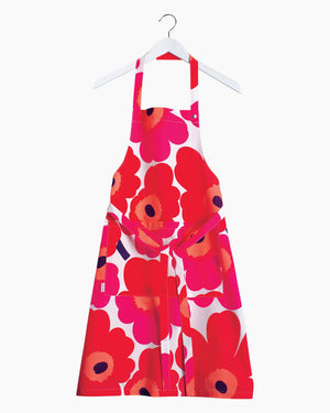 Marimekko Pieni Unikko Apron – White / Red