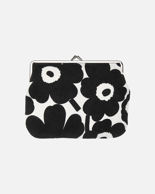 Marimekko Mini Unikko Puolikas Kukkaro Purse – White / Black