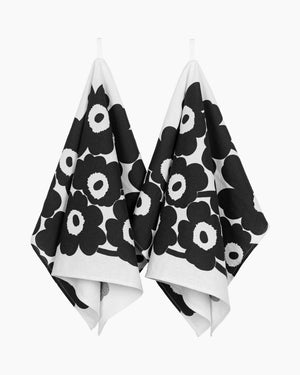 Marimekko Unikko Tea Towel 47 x 70 cm 2 pcs – White / Black