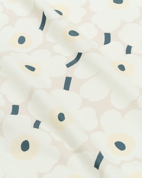Marimekko Pieni Unikko Acrylic Coated Cotton Fabric – White / Beige / Dark Green