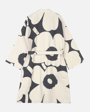 Marimekko Unikko Bathrobe – Charcoal / Off-White