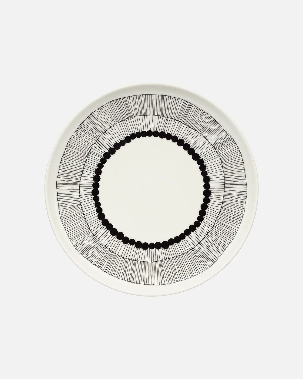 Marimekko Oiva / Siirtolapuutarha Plate 25 cm – White / Black