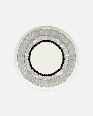 Marimekko Oiva / Siirtolapuutarha Plate 25 cm – White / Black