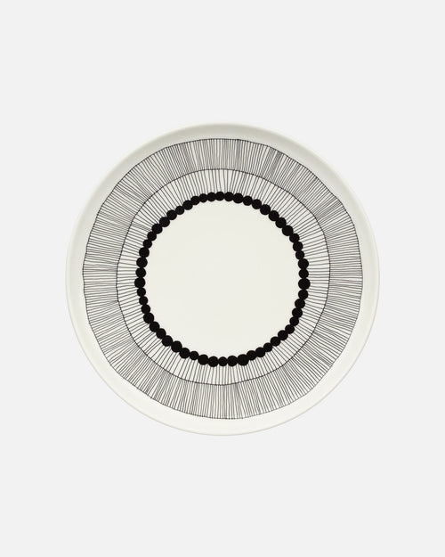 Marimekko Oiva / Siirtolapuutarha Plate 25 cm – White / Black