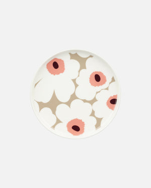 Marimekko Oiva / Unikko Plate 20 cm – White / Clay / Rose