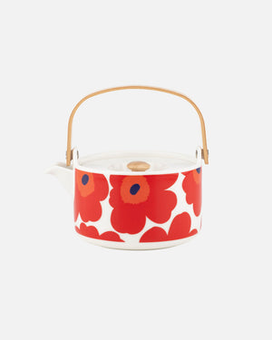 Marimekko Oiva / Unikko Teapot 7 dl – White / Red / Blue