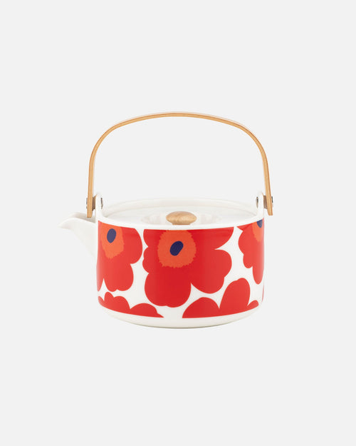 Marimekko Oiva / Unikko Teapot 7 dl – White / Red / Blue