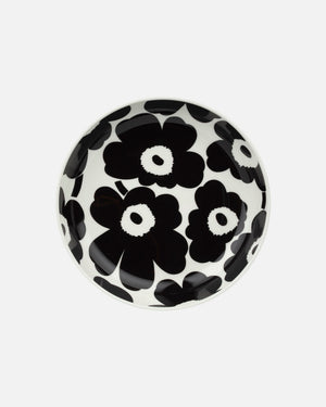 Marimekko Oiva / Unikko Deep Plate 20.5 cm – White / Black