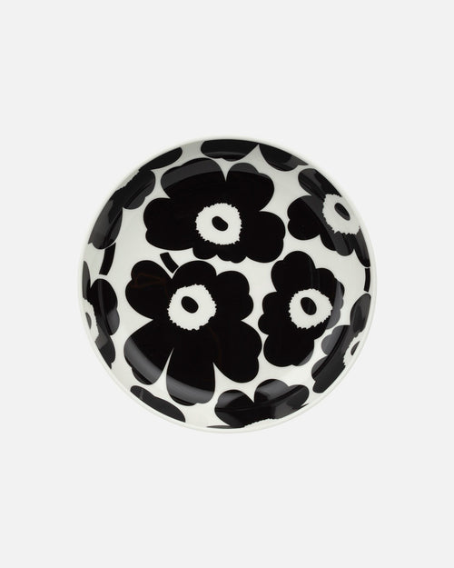 Marimekko Oiva / Unikko Deep Plate 20.5 cm – White / Black