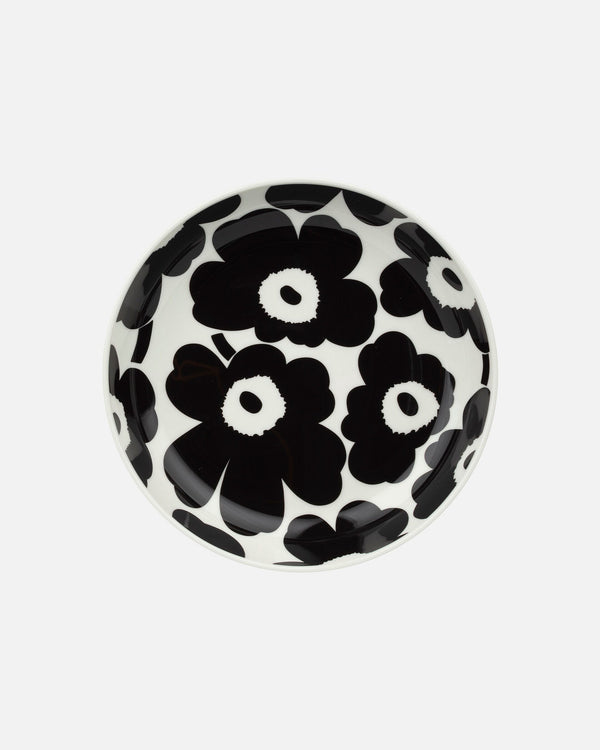 Marimekko Oiva / Unikko Deep Plate 20.5 cm – White / Black
