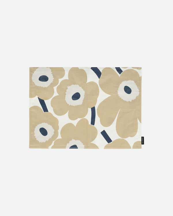Marimekko Pieni Unikko Placemat 31 x 42 cm – White / Beige / Dark Blue