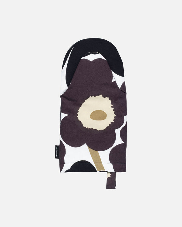 Marimekko Pieni Unikko Oven Mitten – White / Dark Grey / Beige