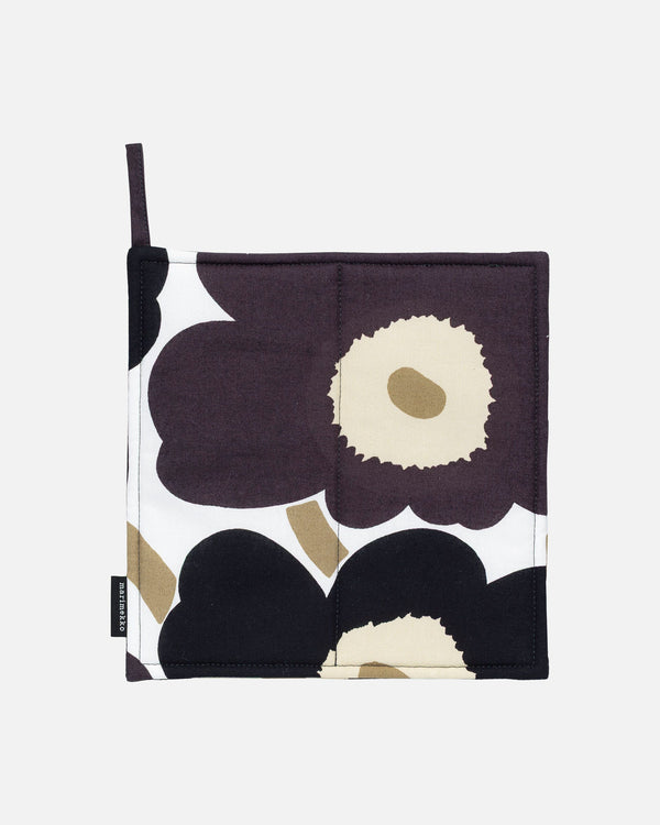 Marimekko Pieni Unikko Pot Holder – White / Dark Grey / Beige