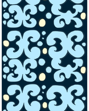 Marimekko Keidas Cotton Fabric 10 m – Blueberry / Light Yellow / Cerulean