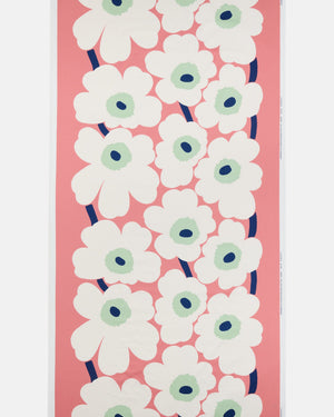 Marimekko Unikko Cotton Sateen Fabric 10 m – Coral / White / Pastel Green