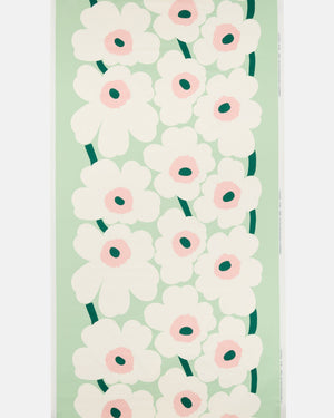 Marimekko Unikko Cotton Sateen Fabric 10 m – Pastel Green / White / Warm Pink