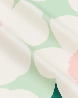 Marimekko Unikko Cotton Sateen Fabric 10 m – Pastel Green / White / Warm Pink
