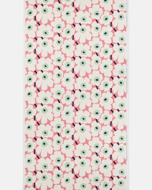 Marimekko Pieni Unikko Cotton Fabric – Coral / White / Pastel Green