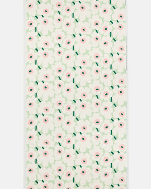 Marimekko Pieni Unikko Cotton Fabric – Pastel Green / White / Warm Pink