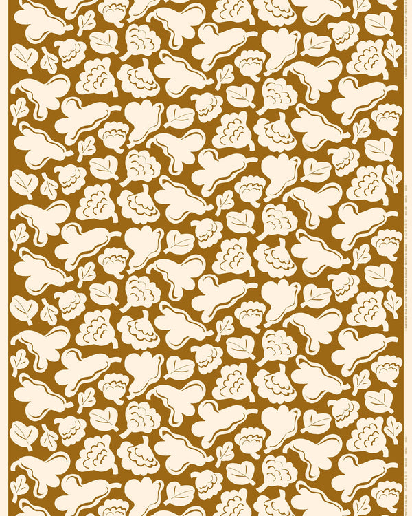 Marimekko Pieni Kukasta Kukkaan Cotton Fabric 10 m – Bronze / Natural White