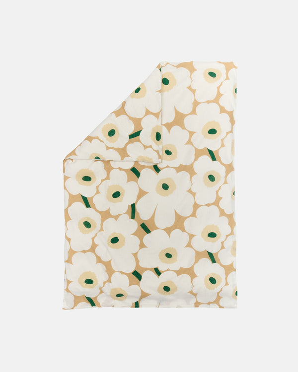 Marimekko Unikko Duvet Cover 150 x 210 cm – Sand / Off-White / Hay / Emerald
